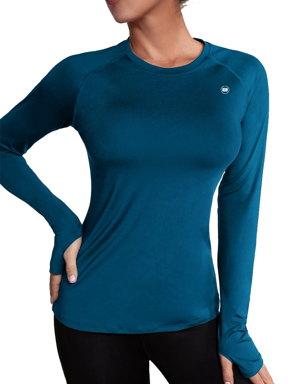 Widasio Basic Women's Round Neck Sports T-shirt (Blue)