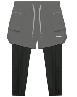 Widasio 2-in-1 Dri-FIT Legging Shorts With Cargo Pockets (Grey)