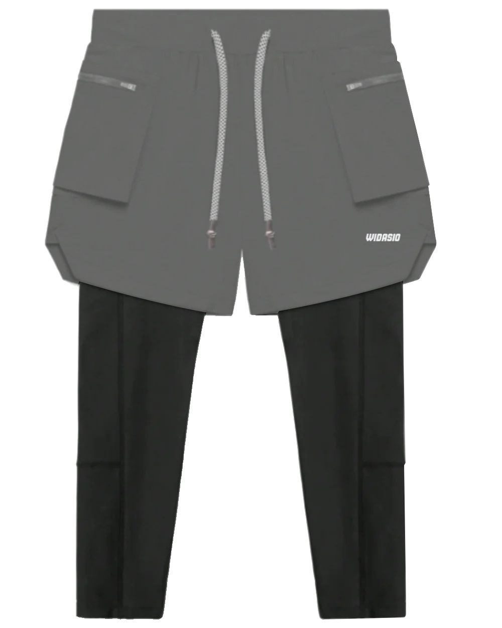 Widasio 2-in-1 Dri-FIT Legging Shorts With Cargo Pockets (Grey)