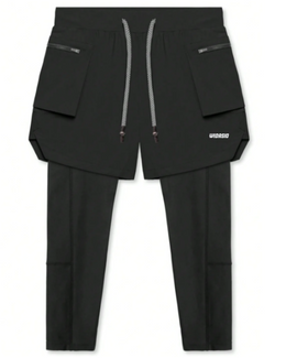 Widasio 2-in-1 Dri-FIT Legging Shorts With Cargo Pockets (Black)
