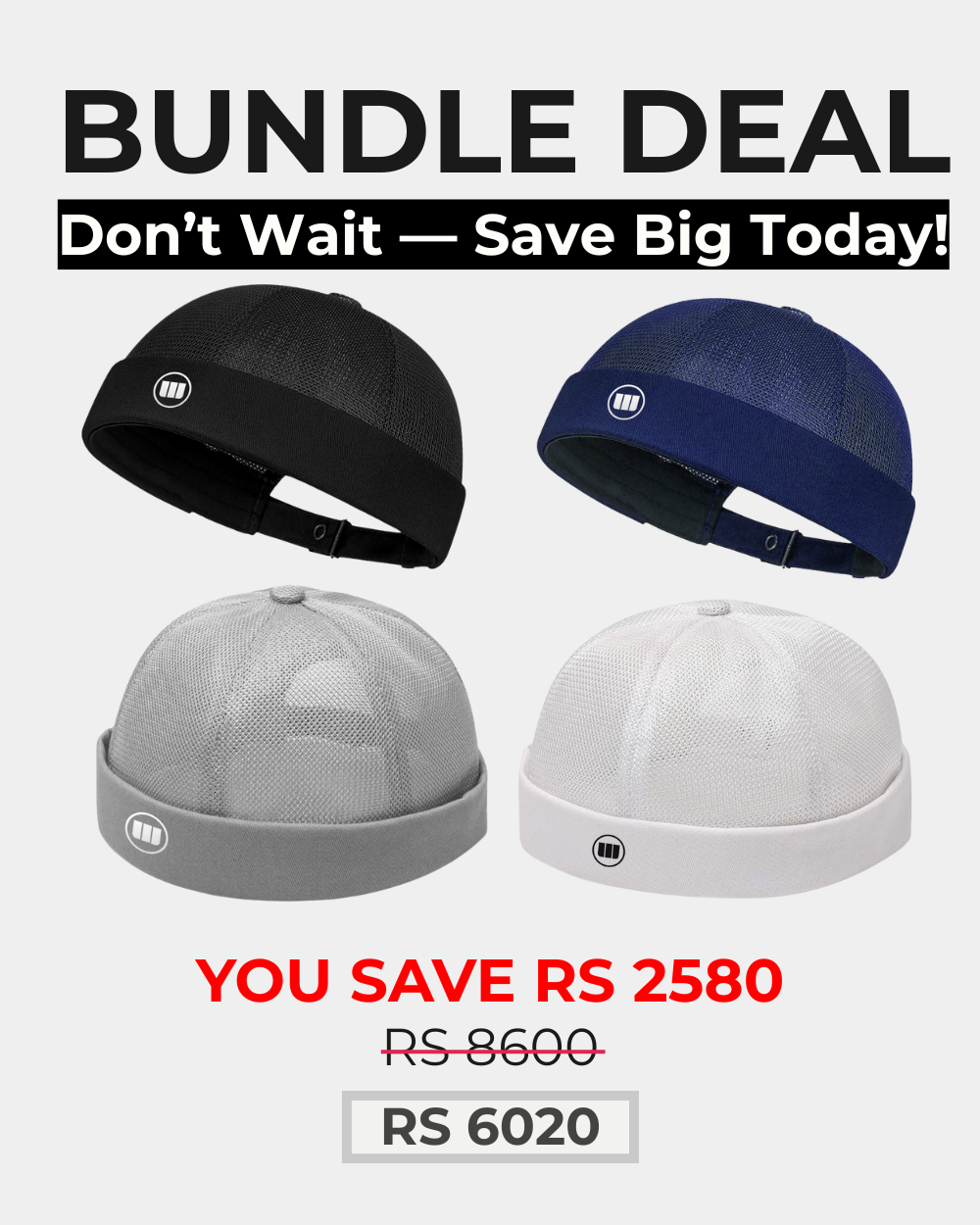 AirMesh Unisex Cap (Black,Navy,Grey,White)