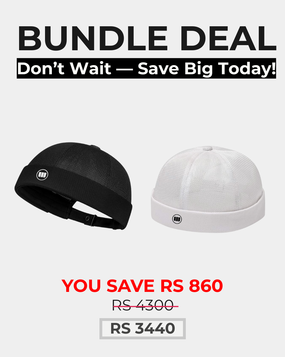 AirMesh Unisex Cap (Black & White)