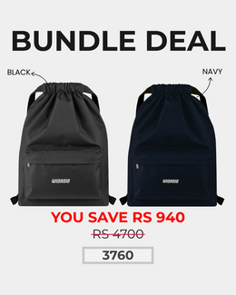 2 Unisex FlexDraw Bag (Black & Navy)