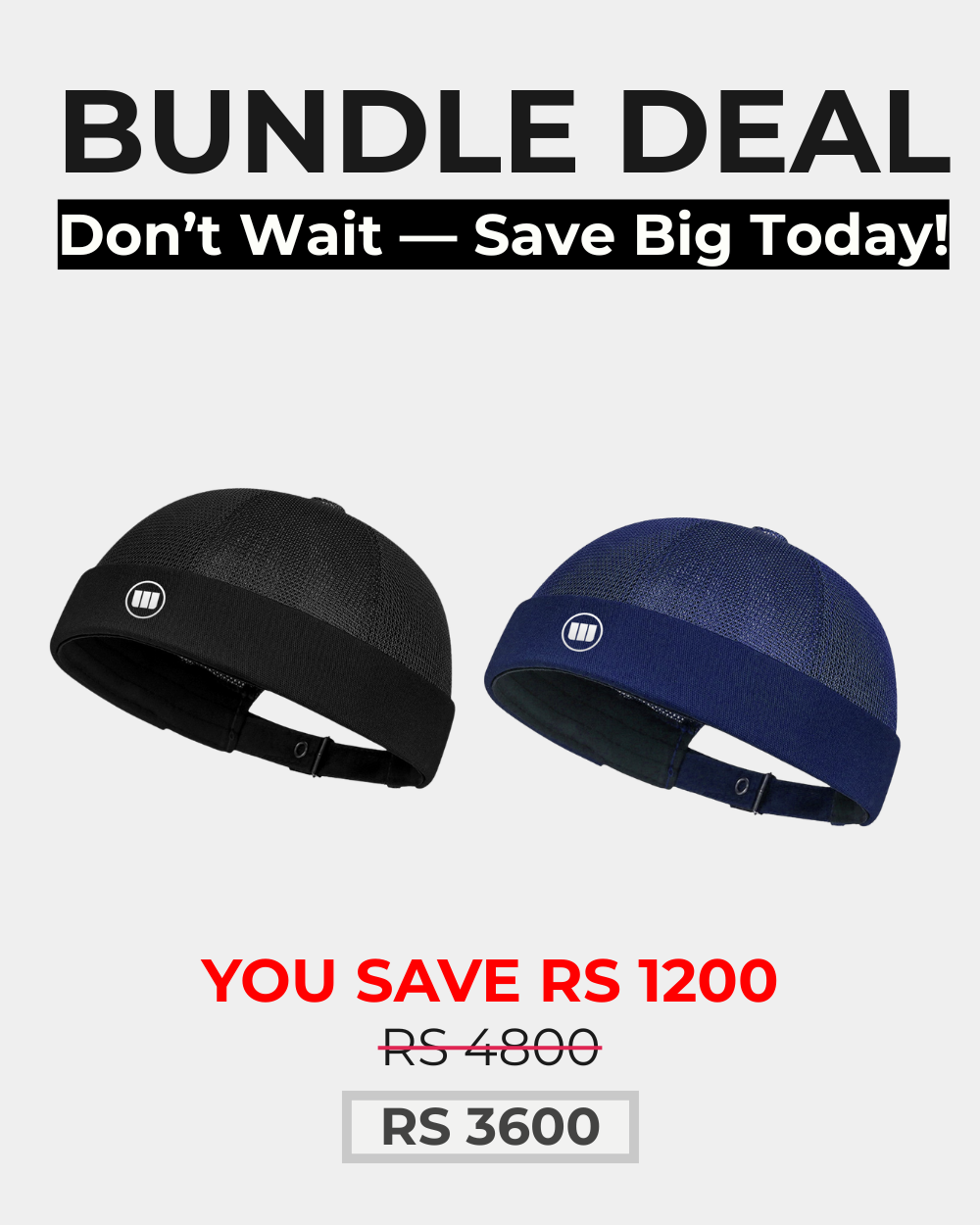 2 AirMesh Unisex Cap (Black &Navy)