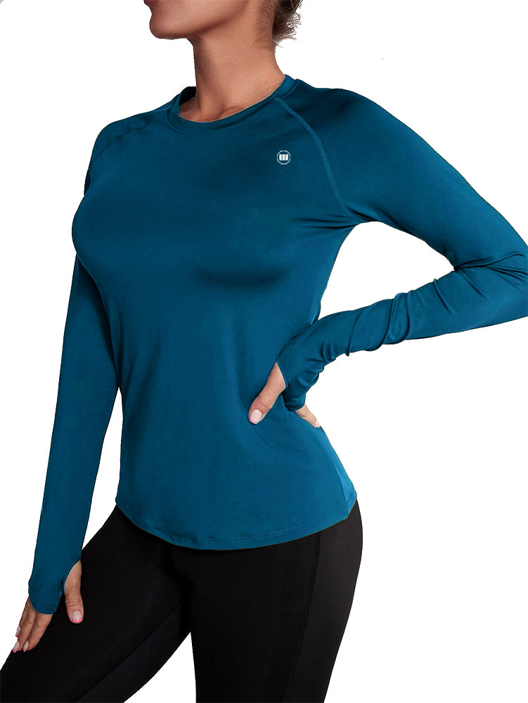 Widasio Basic Women's Round Neck Sports T-shirt (Blue)