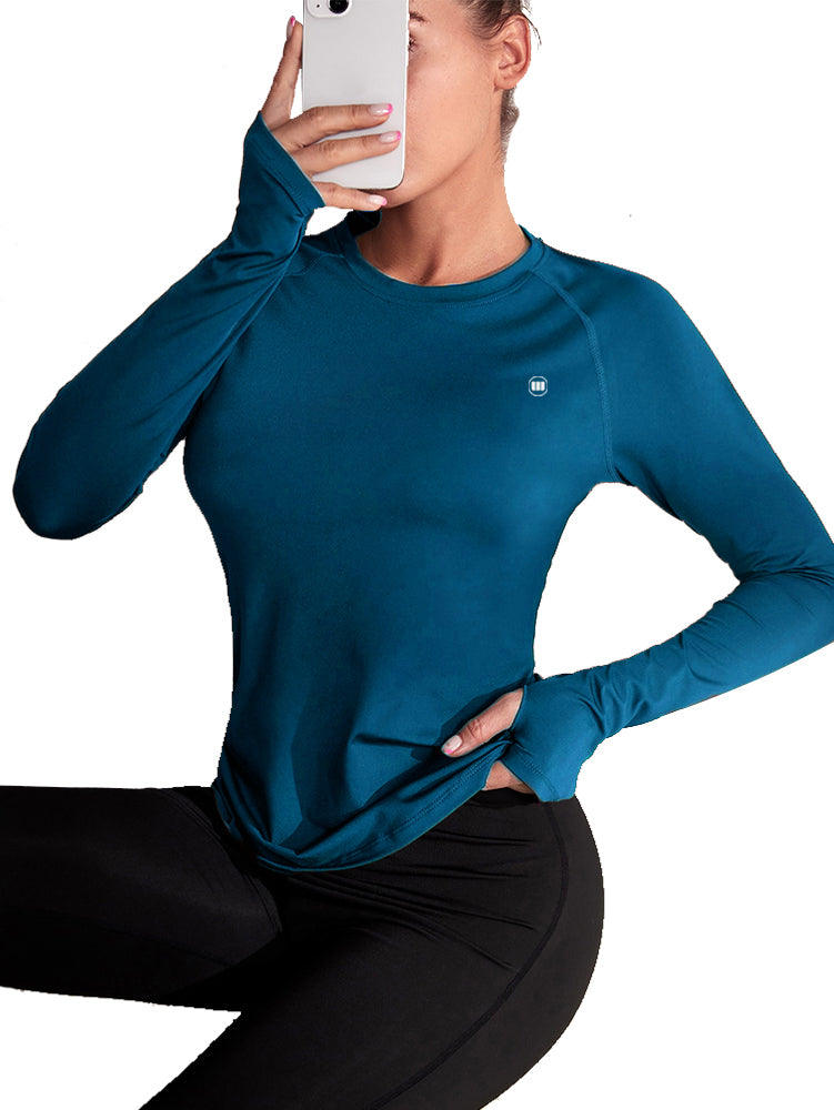 Widasio Basic Women's Round Neck Sports T-shirt (Blue)