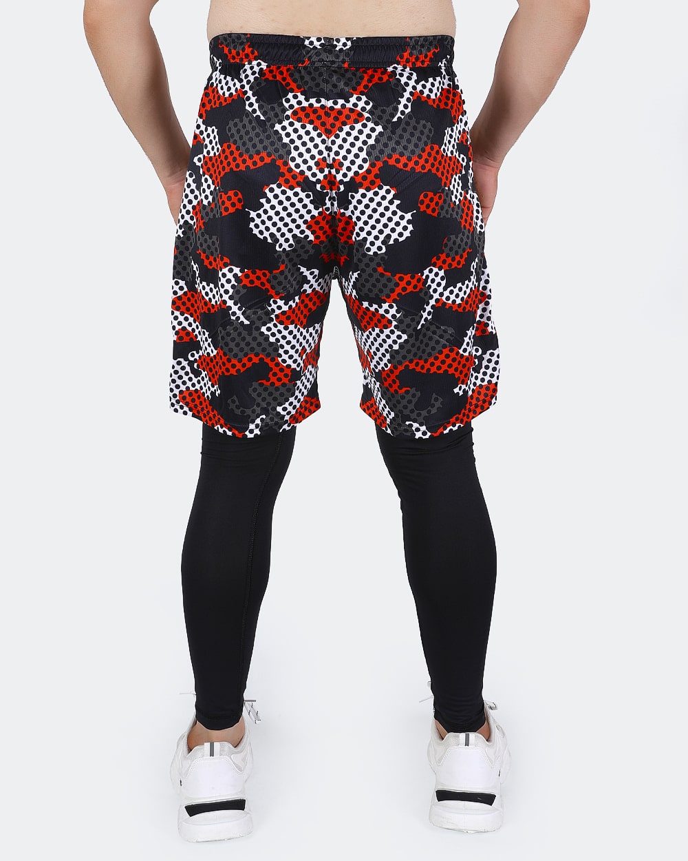 Widasio 2-in-1 Dri-FIT Legging Shorts (Red & Black)