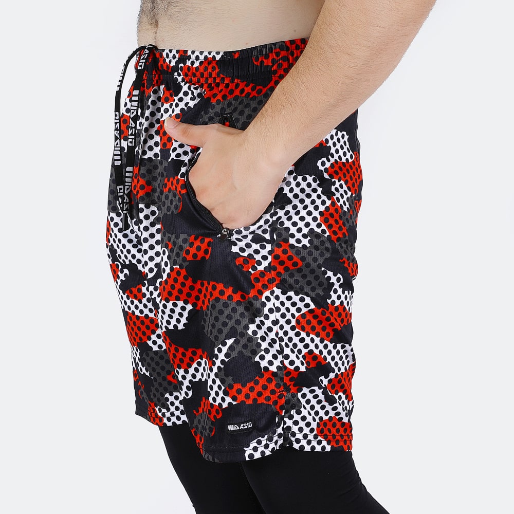 Widasio 2-in-1 Dri-FIT Legging Shorts (Red & Black)