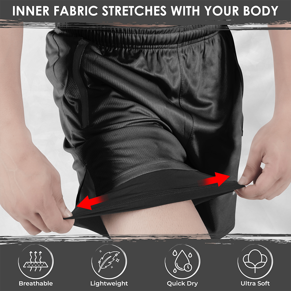 Widasio Dri-Fit 2-in-1 Compression Shorts (Black)