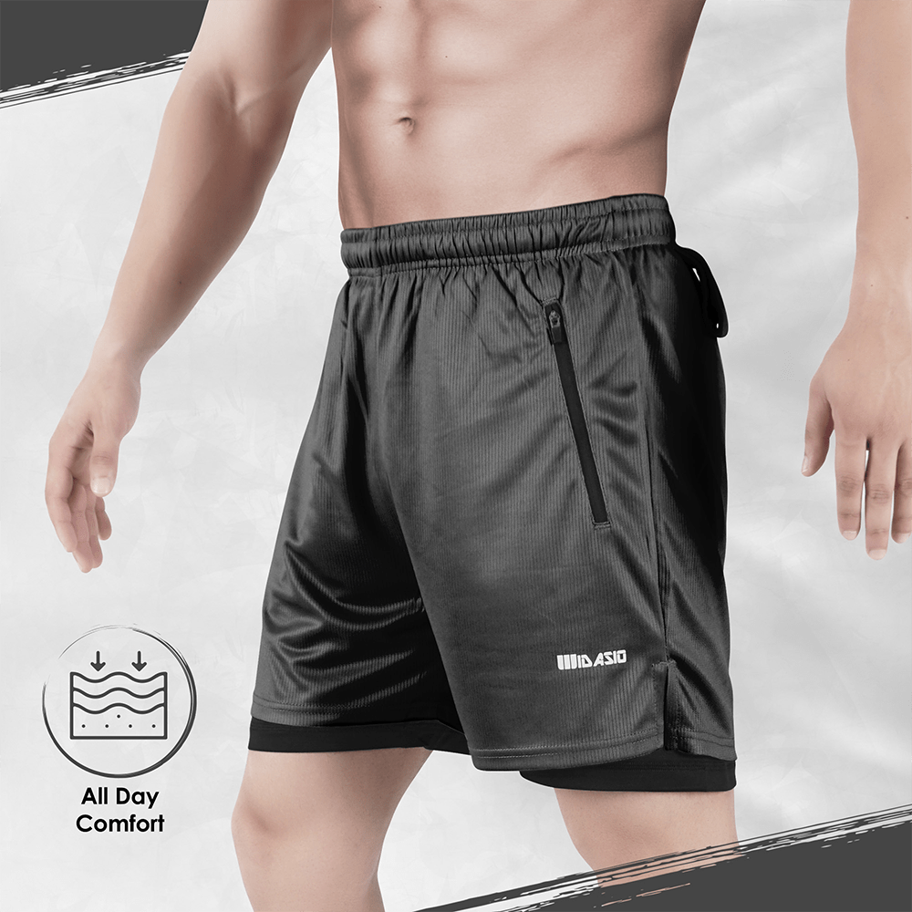 Widasio Dri-Fit 2-in-1 Compression Shorts (Black)