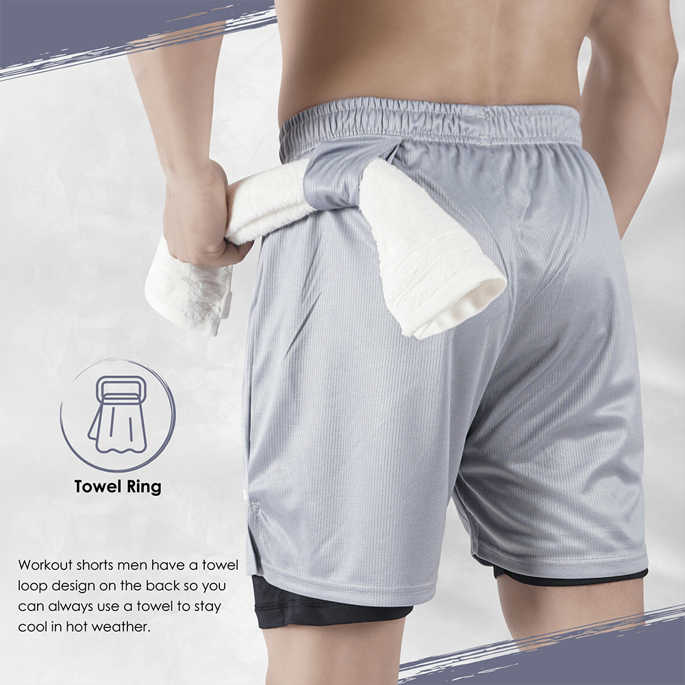 Widasio Dri-Fit 2-in-1 Compression Shorts (Gray)