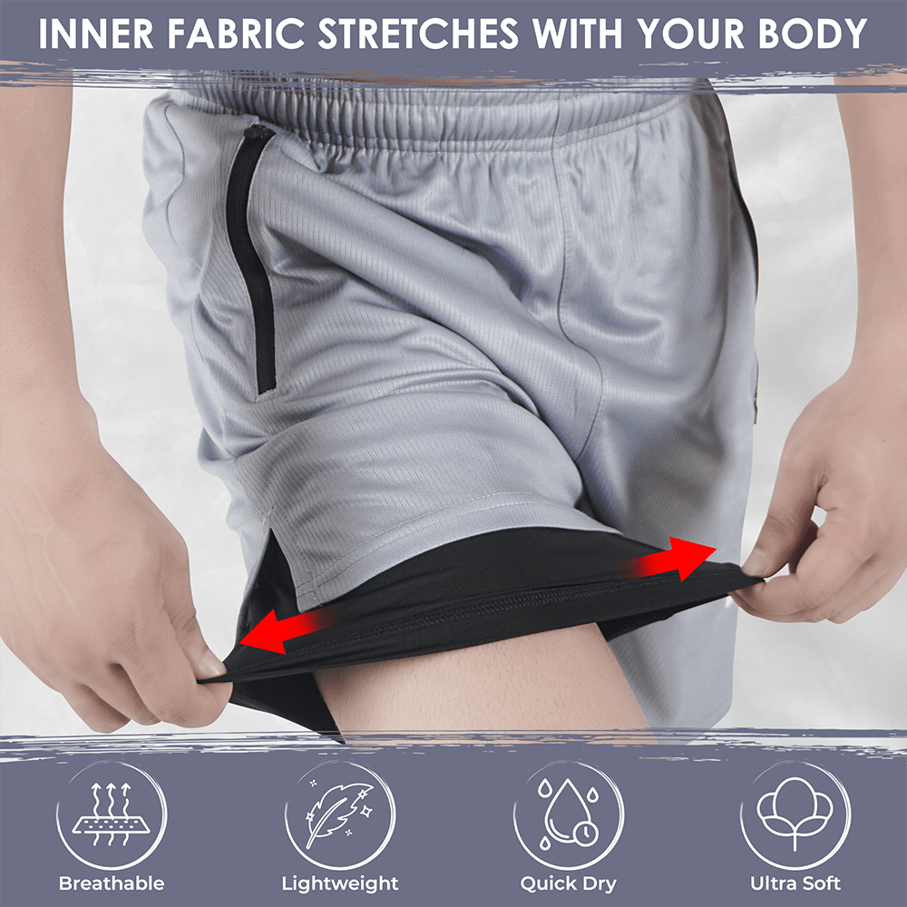 Widasio Dri-Fit 2-in-1 Compression Shorts (Gray)