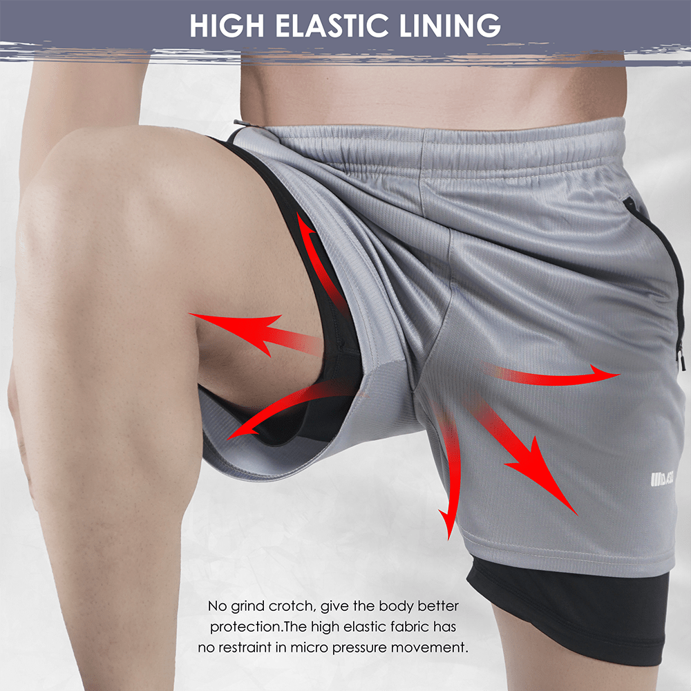 Widasio Dri-Fit 2-in-1 Compression Shorts (Gray)