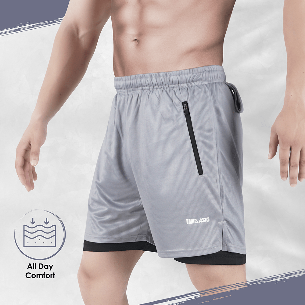 Widasio Dri-Fit 2-in-1 Compression Shorts (Gray)