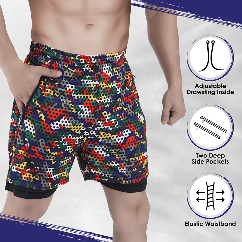 Widasio Dri-Fit 2-in-1 Compression Shorts (Multi Color)