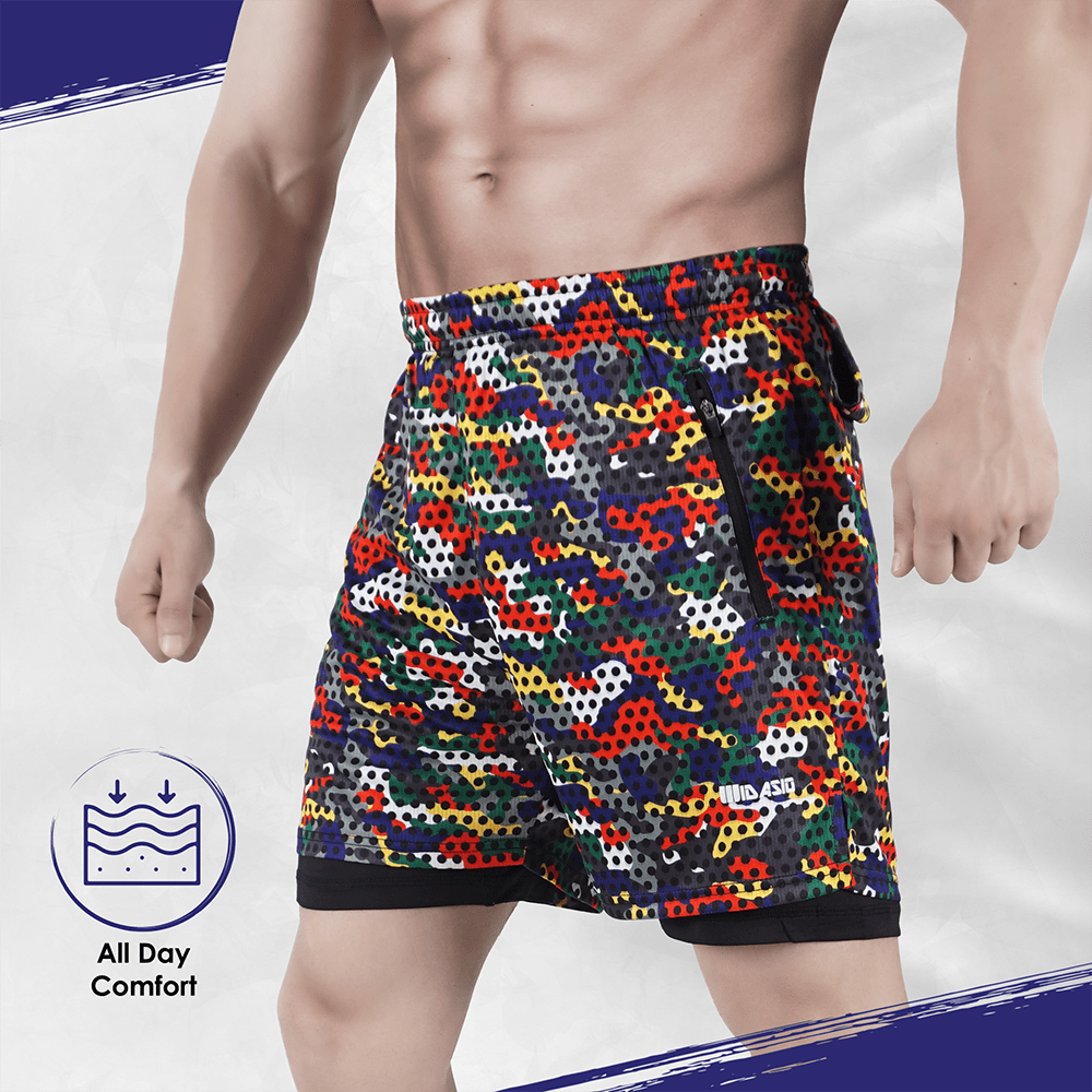 Widasio Dri-Fit 2-in-1 Compression Shorts (Multi Color)