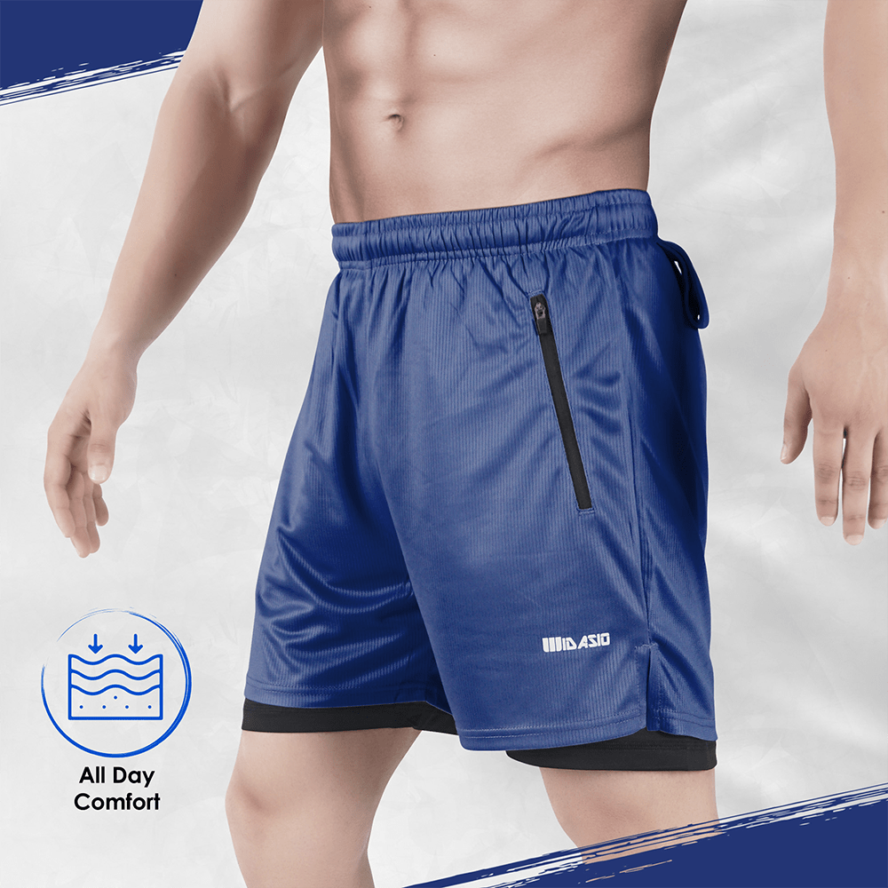 Widasio Dri-Fit 2-in-1 Compression Shorts (Navy blue)
