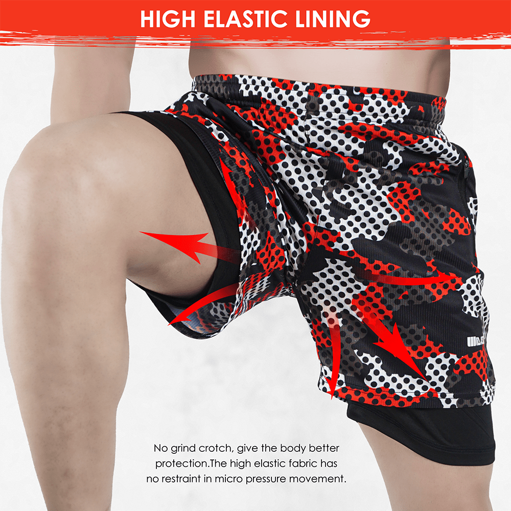 Widasio Dri-Fit 2-in-1 Compression Shorts (Red & Black)