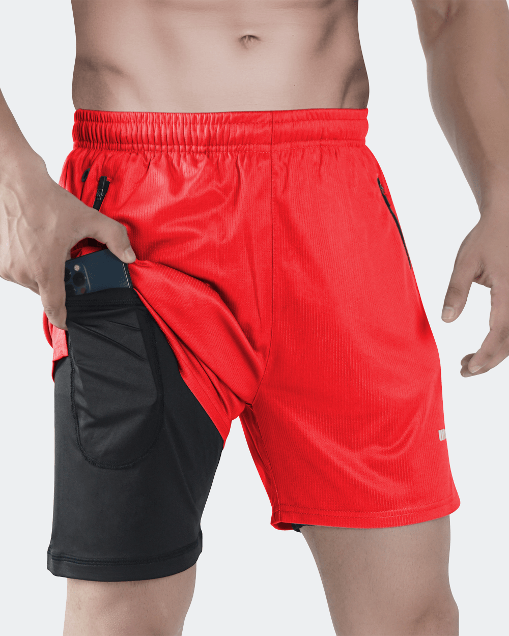 Widasio Dri-Fit 2-in-1 Compression Shorts (Red)