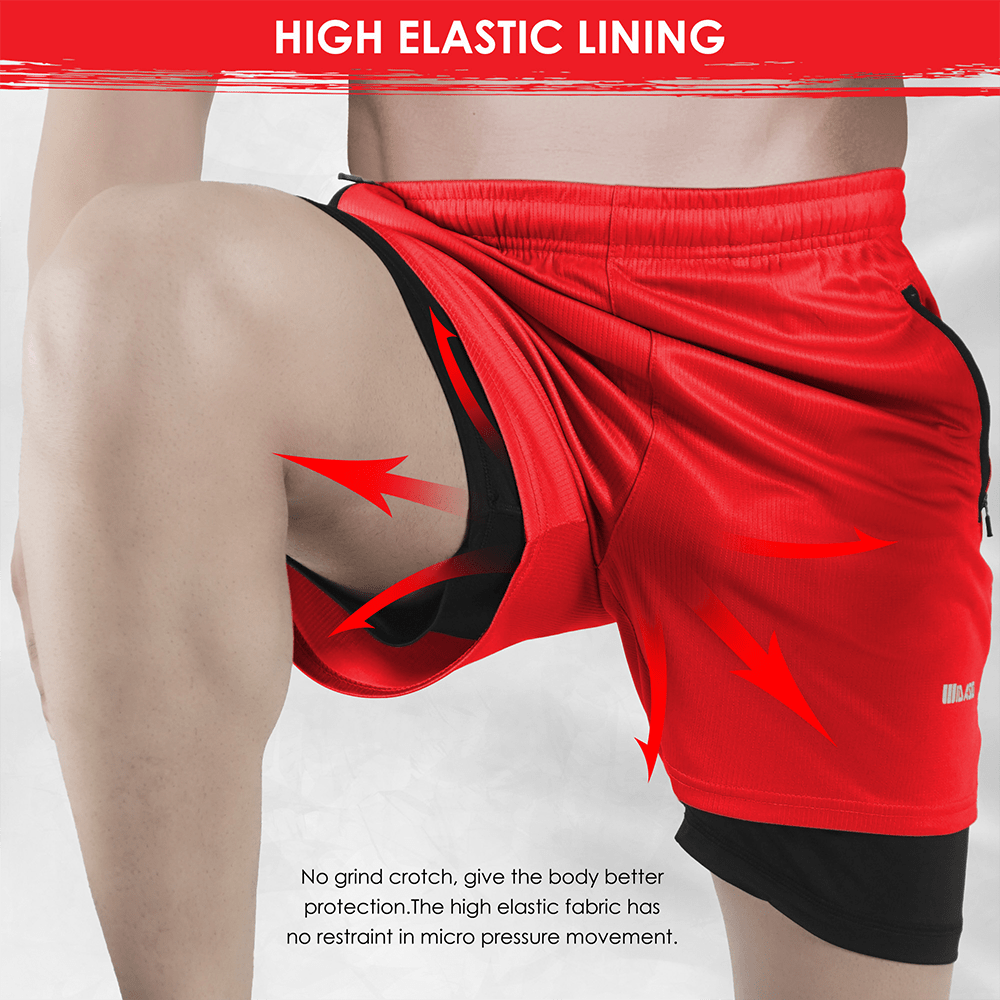 Widasio Dri-Fit 2-in-1 Compression Shorts (Red)